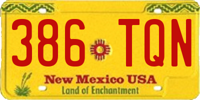 NM license plate 386TQN