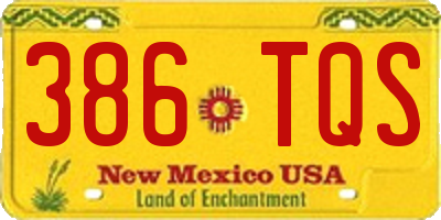 NM license plate 386TQS