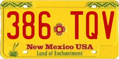 NM license plate 386TQV