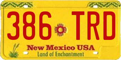 NM license plate 386TRD