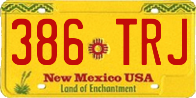 NM license plate 386TRJ