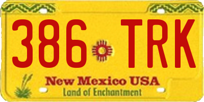 NM license plate 386TRK