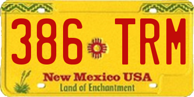 NM license plate 386TRM