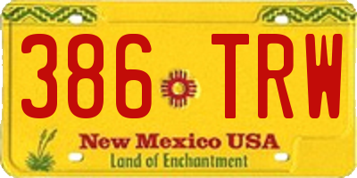 NM license plate 386TRW