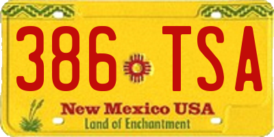 NM license plate 386TSA