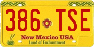 NM license plate 386TSE