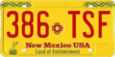 NM license plate 386TSF