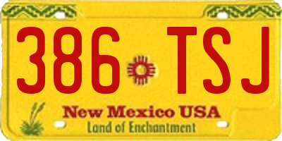NM license plate 386TSJ