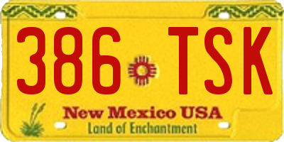 NM license plate 386TSK