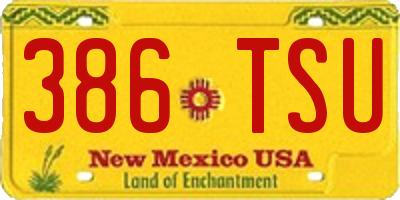 NM license plate 386TSU