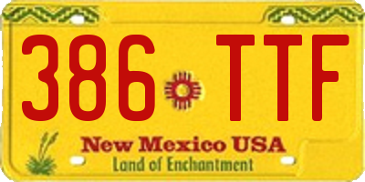 NM license plate 386TTF