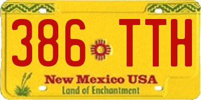 NM license plate 386TTH