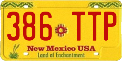 NM license plate 386TTP