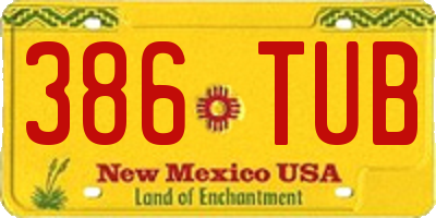 NM license plate 386TUB