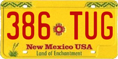 NM license plate 386TUG