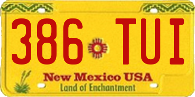 NM license plate 386TUI