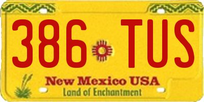 NM license plate 386TUS