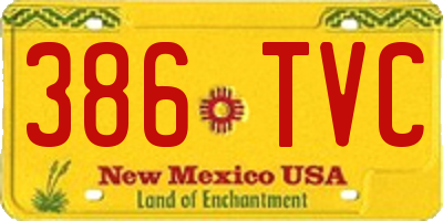 NM license plate 386TVC