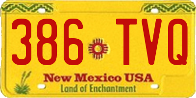 NM license plate 386TVQ