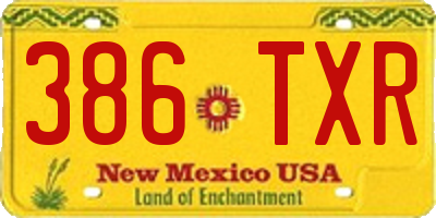 NM license plate 386TXR
