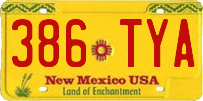 NM license plate 386TYA