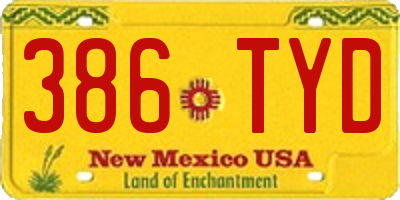 NM license plate 386TYD
