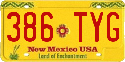 NM license plate 386TYG
