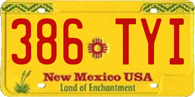 NM license plate 386TYI
