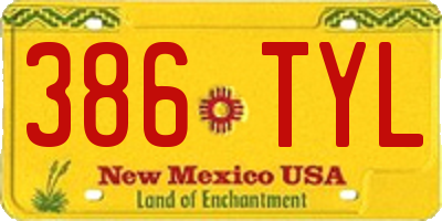 NM license plate 386TYL