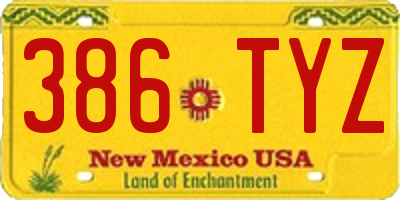 NM license plate 386TYZ