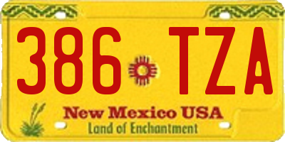 NM license plate 386TZA