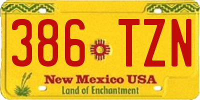NM license plate 386TZN