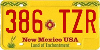 NM license plate 386TZR