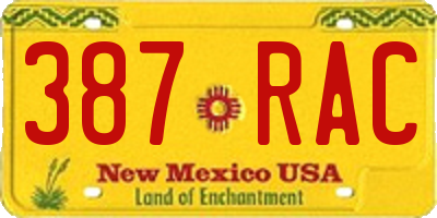 NM license plate 387RAC