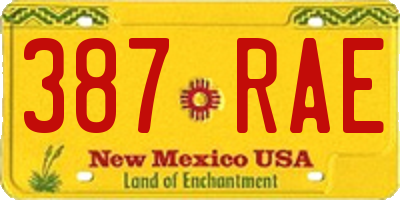 NM license plate 387RAE