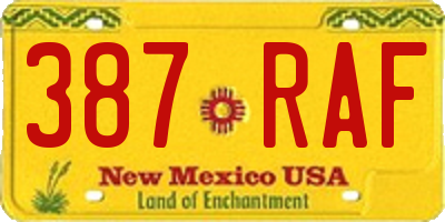 NM license plate 387RAF