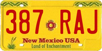 NM license plate 387RAJ