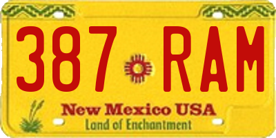 NM license plate 387RAM