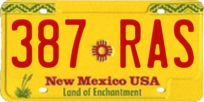 NM license plate 387RAS