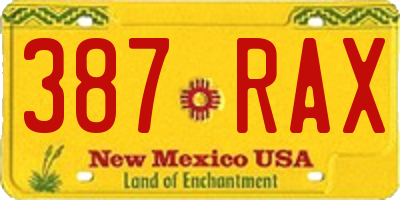 NM license plate 387RAX