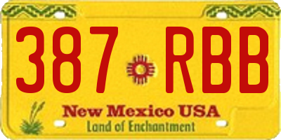 NM license plate 387RBB