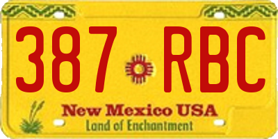 NM license plate 387RBC