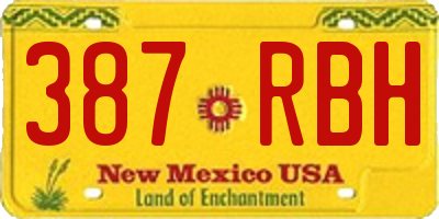 NM license plate 387RBH