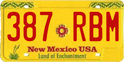 NM license plate 387RBM