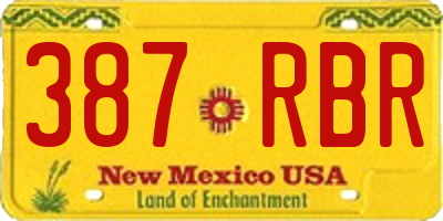 NM license plate 387RBR
