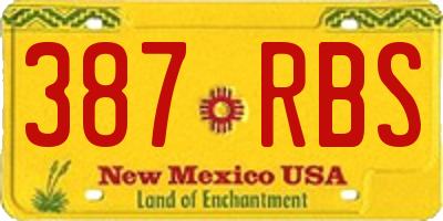 NM license plate 387RBS