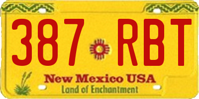 NM license plate 387RBT