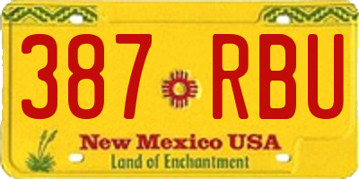 NM license plate 387RBU