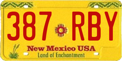 NM license plate 387RBY