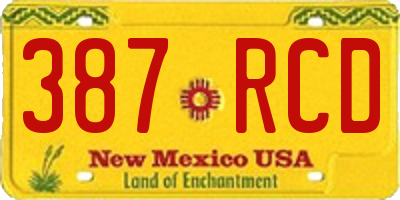 NM license plate 387RCD